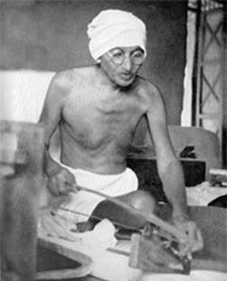 Gandhi spinning