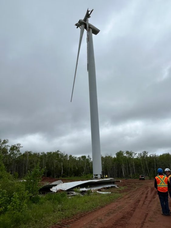 Broken wiind turbine blades